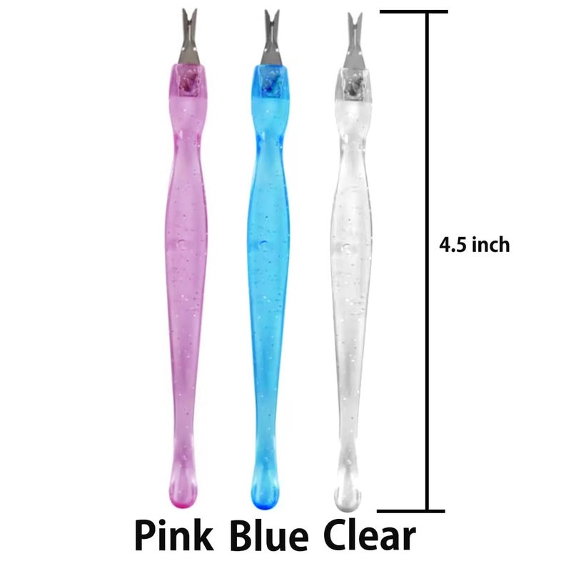 LUXXII (3 Pack) Color Practical Nail Art Tools Pedicure Cuticle Trimmer Remover Pusher Dead Skin Callus Removal Fork - Image 3